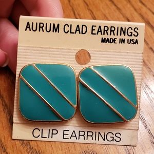 Vintage Aurum Clad Earrings Clip Ons
